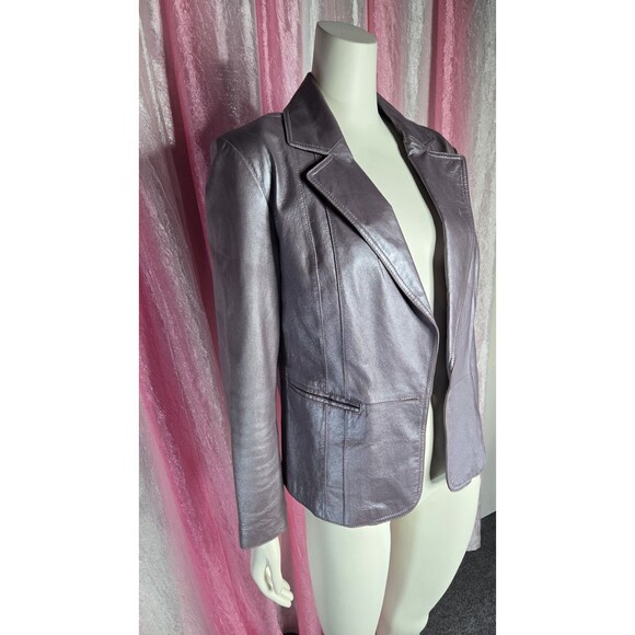 Worthington Vintage Lavender Metallic Blazer Jacket Size Large - Picture 3 of 14